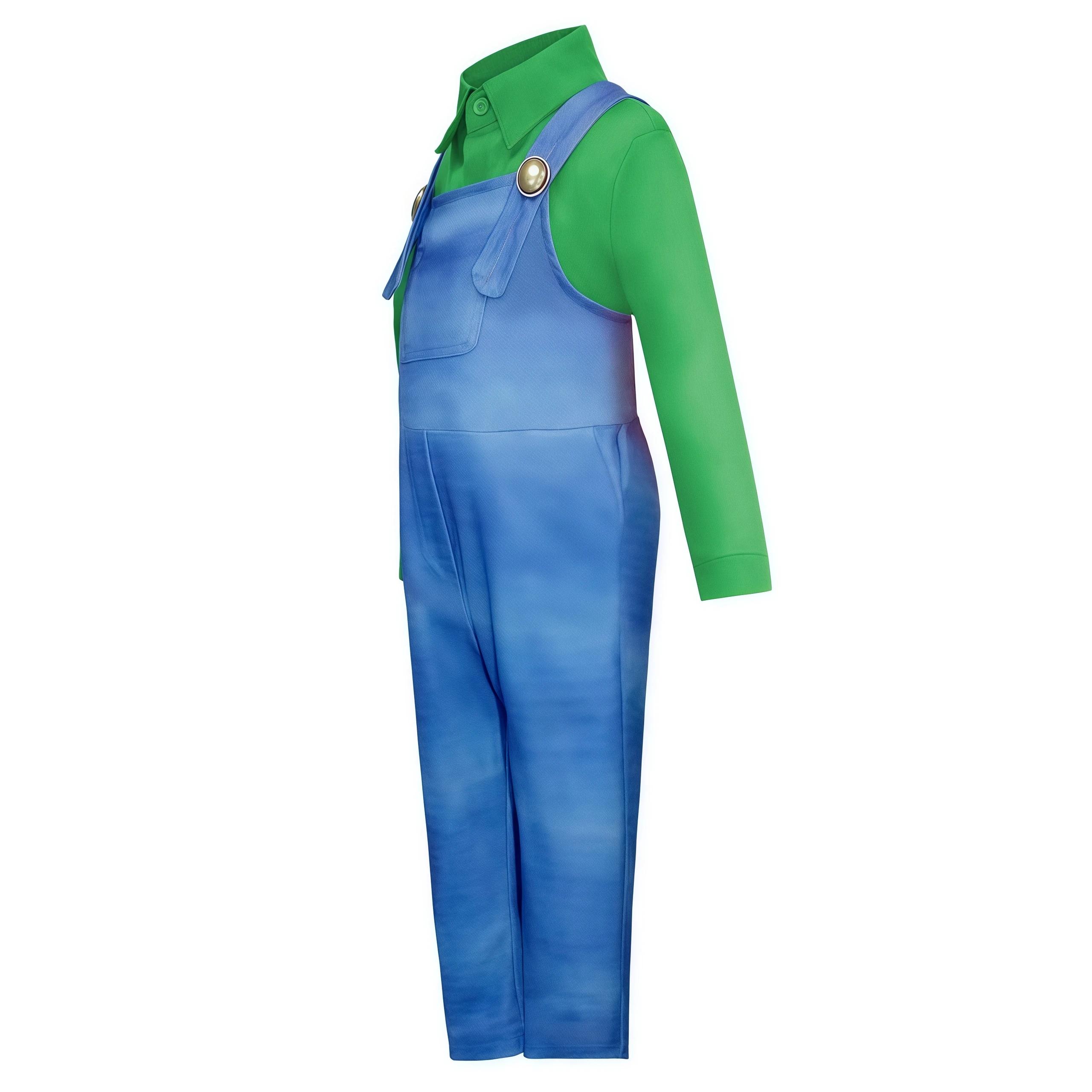 Costume de cosplay Luigi Bros Game Anime pour garçons, chemise et salopette avec accessoires pour en