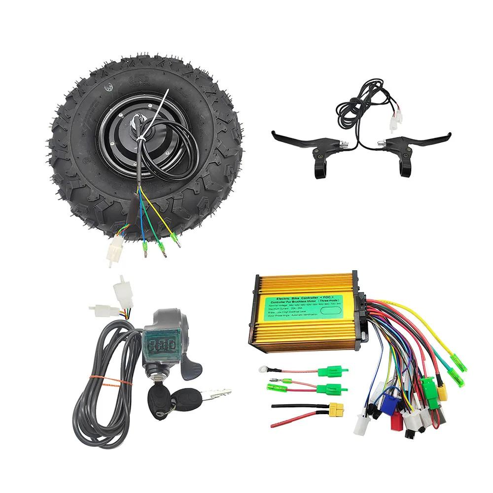 Kit de moteur de moyeu de brouette électrique, roue rugueuse, tout terrain, 24V, 36V, 48V, 350W, 500