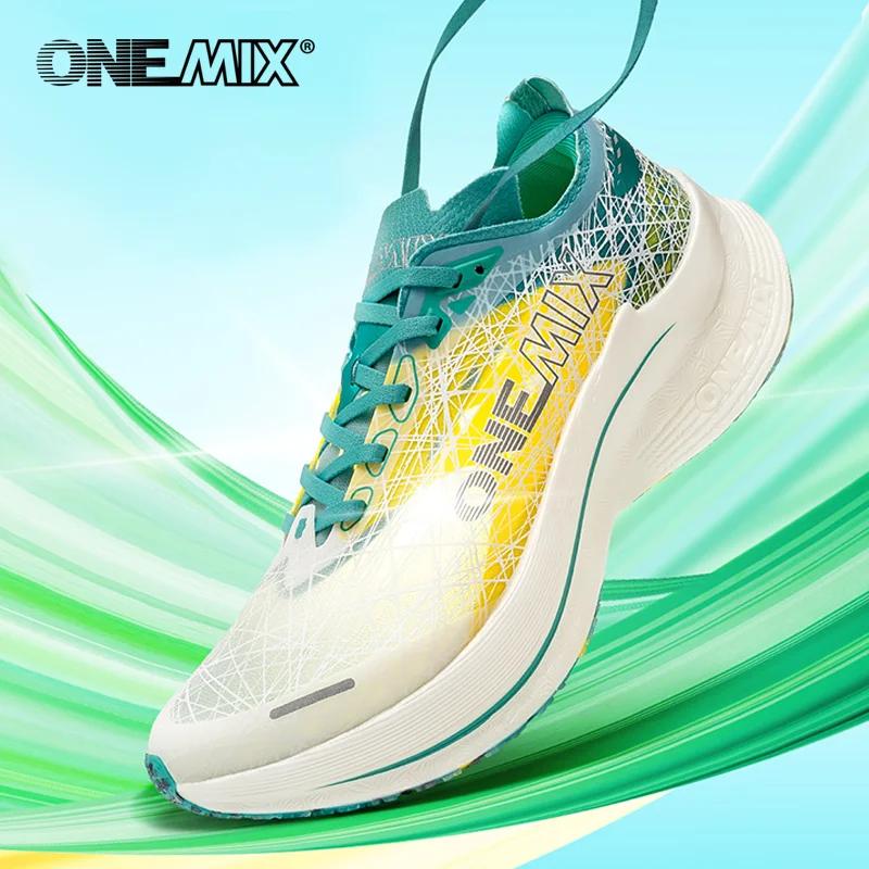 Chaussures de marathon ONEMIX avec plaque carbone - Baskets ultralégères à rebond - Absorption choc et stabilité testée