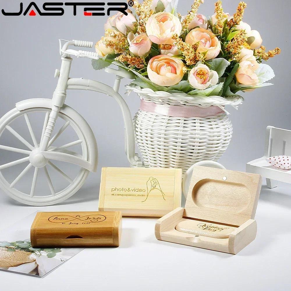 JASTER – Lot de 10 clés USB 2.0 en bois, 128 Go, logo personnalisé offert, cadeau d'affaires, clé US