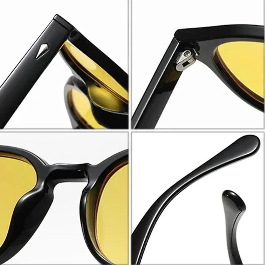 Lunettes de soleil rondes rétro de qualité JNPCXI, nouvelle collection, pour femmes, avec rivets déc