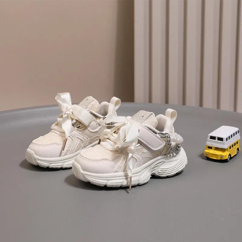 Chaussures pour enfants 2025 nouveau enfant en bas âge filles chaussures de Sport perle semelle soup
