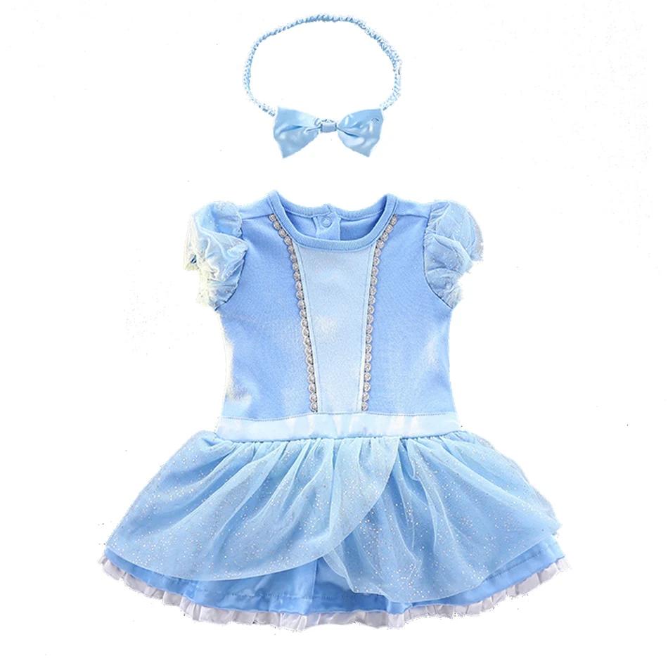 Robe pour petites filles de 3 à 18 mois, avec bandeau, barboteuse, bébé Elsa Mickey, combinaison mig
