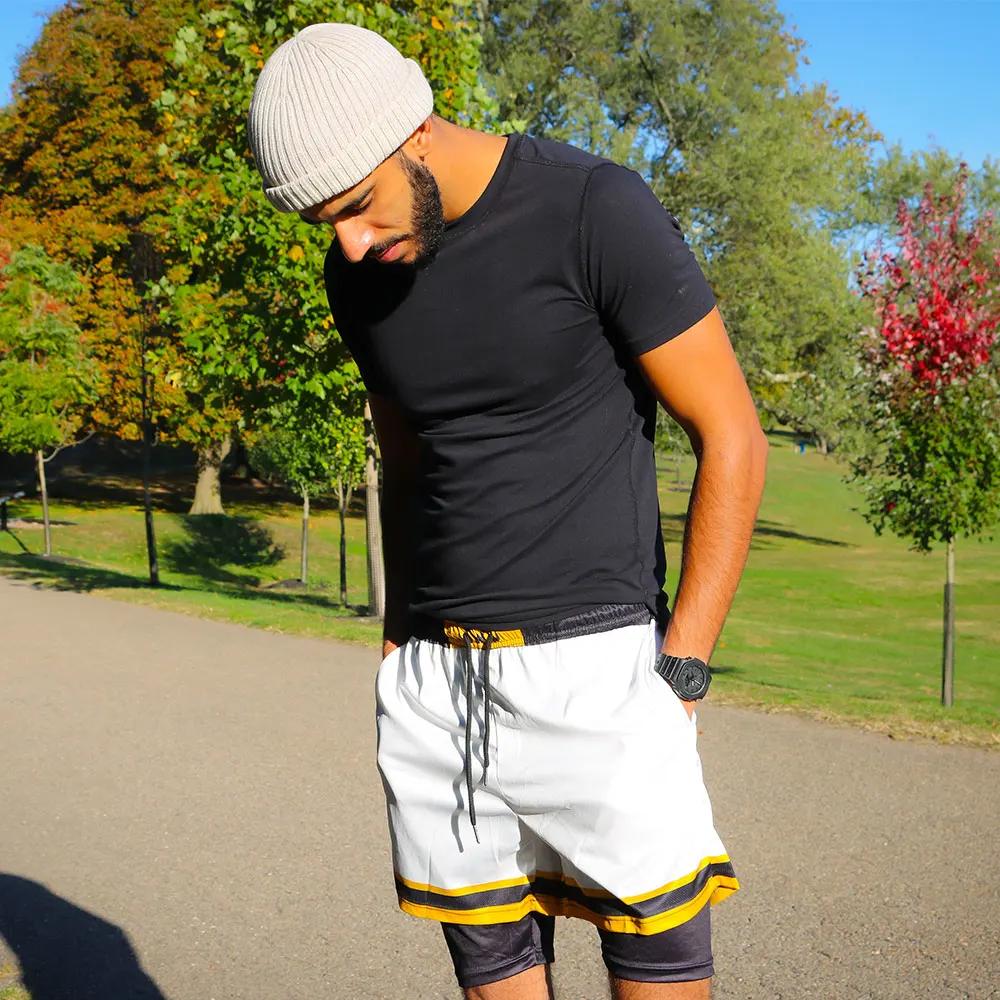 Short de gymnastique 2 en 1 homme - Maille respirante séchage rapide pour fitness et jogging été