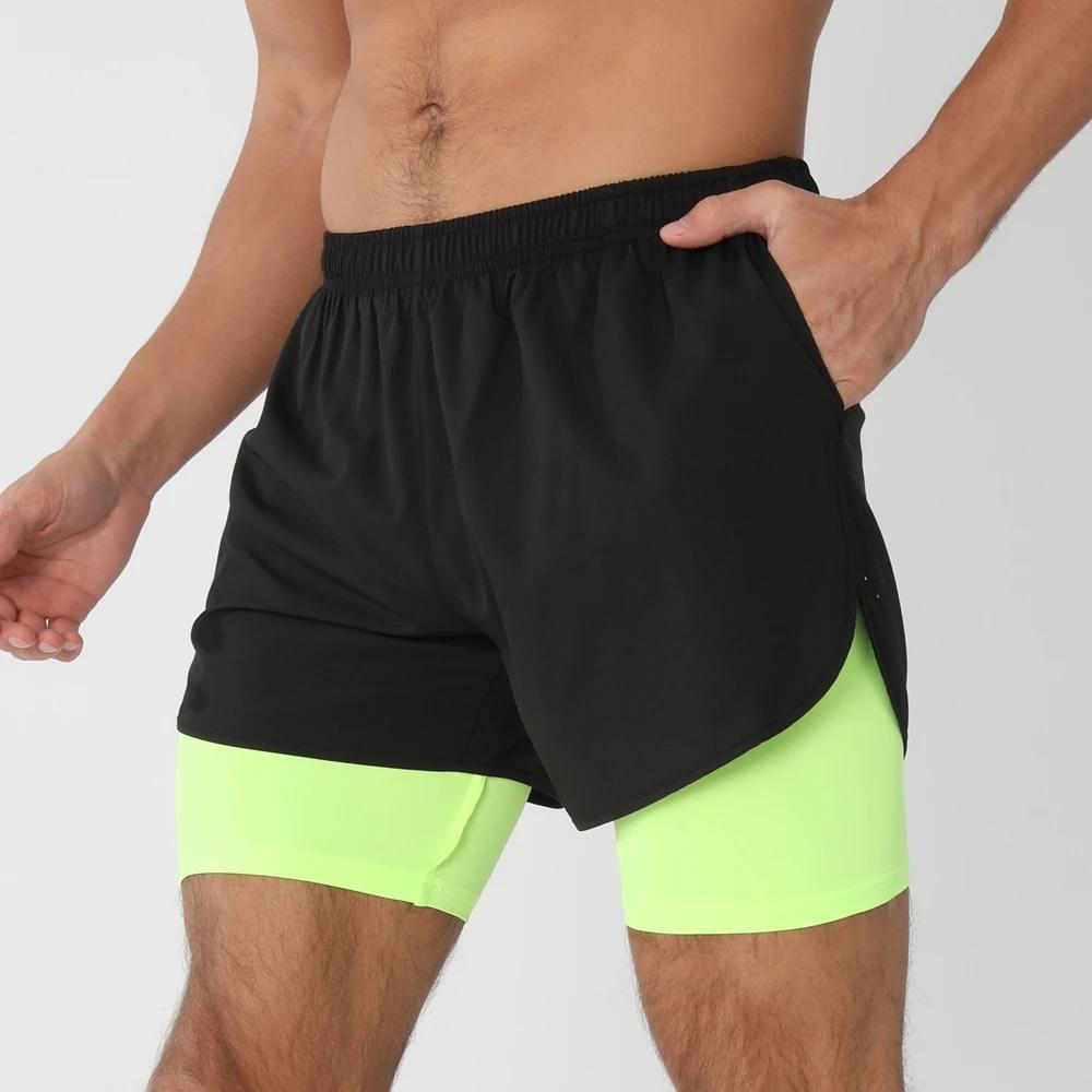 2025New hommes Shorts de course Shorts de sport 2 en 1 séchage rapide entraînement gymnase Fitness J
