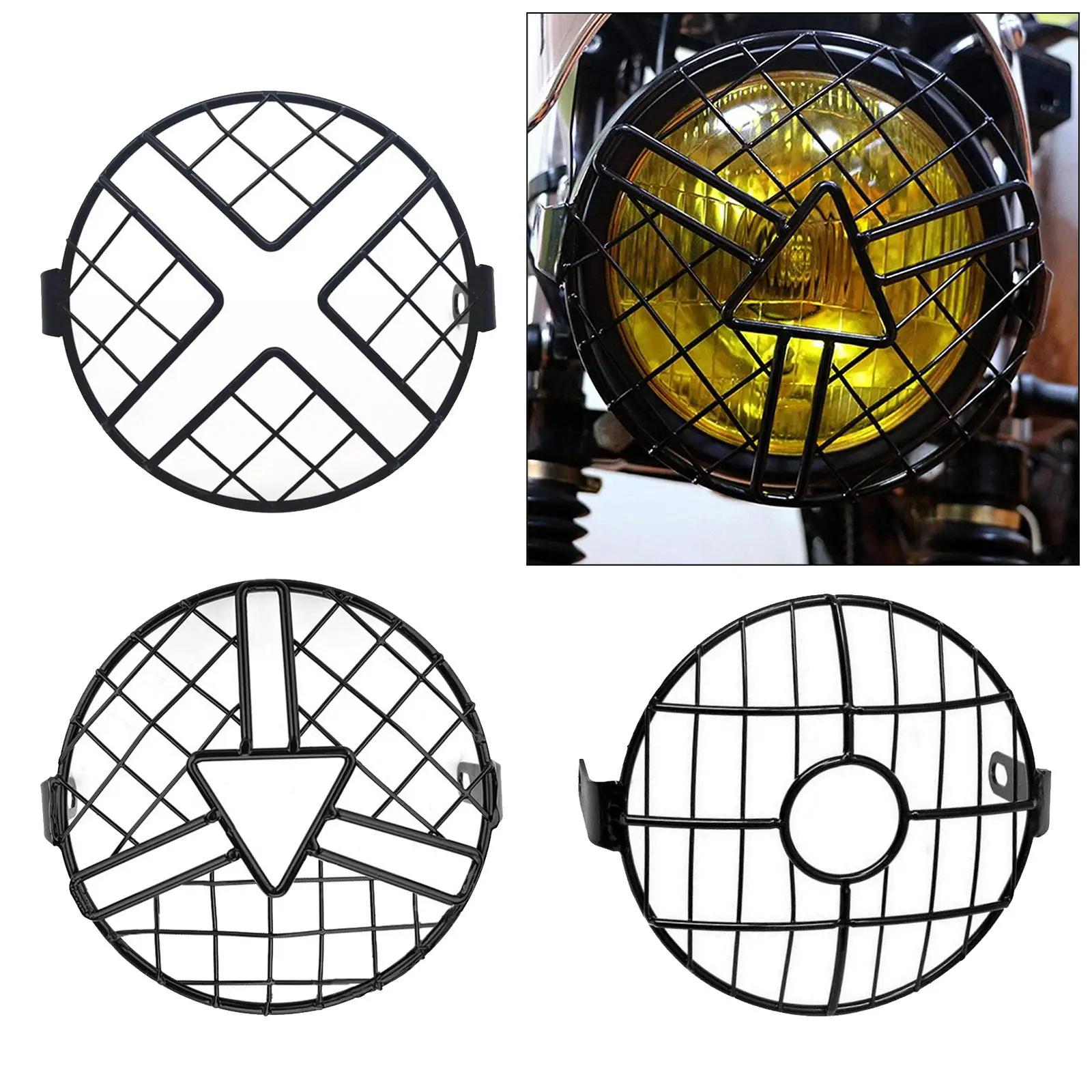 6.5 "moto phare maille gril garde avant lampe maille Grille couverture protecteur pour café Racer Cr