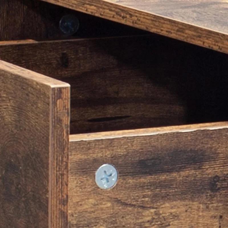 Table de nuit de style industriel, ensemble de 2 pièces