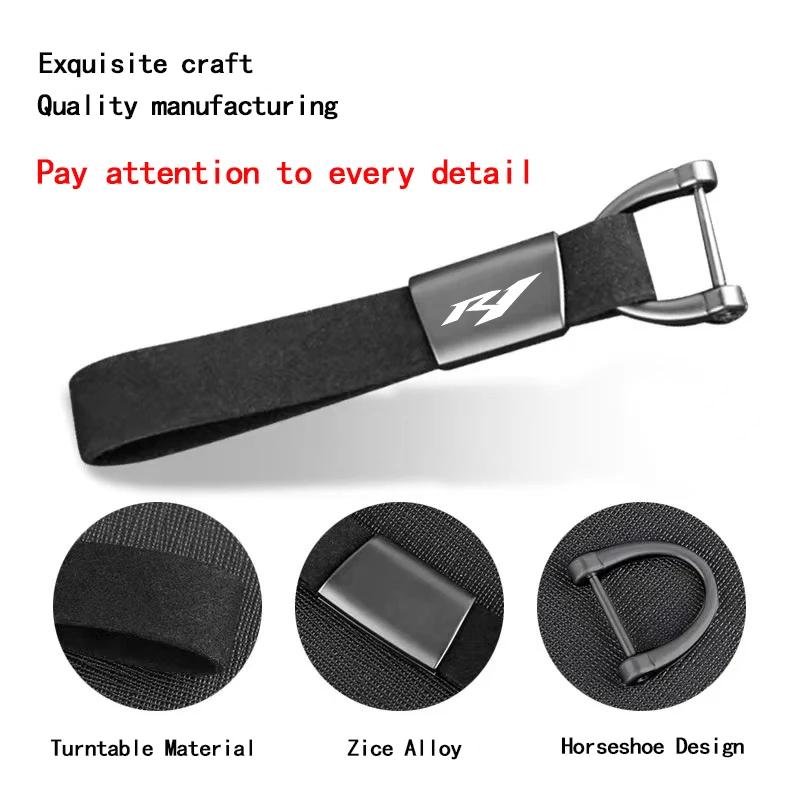 Porte-clés en alliage de Zinc et cuir suédé pour moto, LOGO personnalisé, accessoires pour Yamaha R1