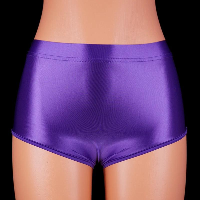 Shorts brillants sans couture pour fitness - Hommes et femmes - Bikini huileux extra court sexy
