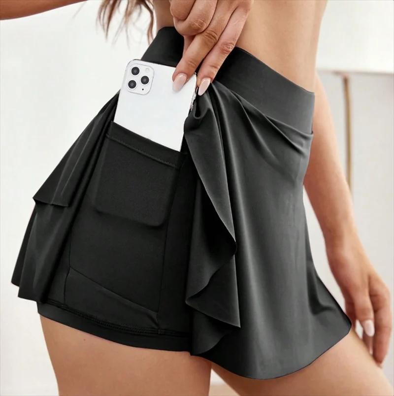 Jupe dehors vaccage rapide femme vêtement tennis entraînement cyclisme fitness taille haute