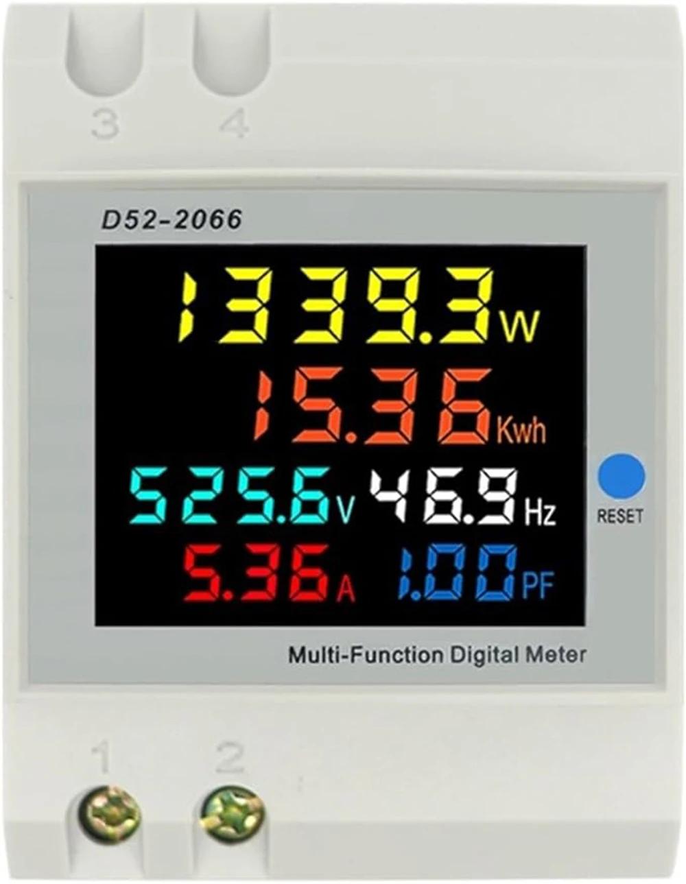 Compteur d'énergie monophasé sur Rail Din, moniteur d'utilisation d'électricité AC 40-300V 100A, vol