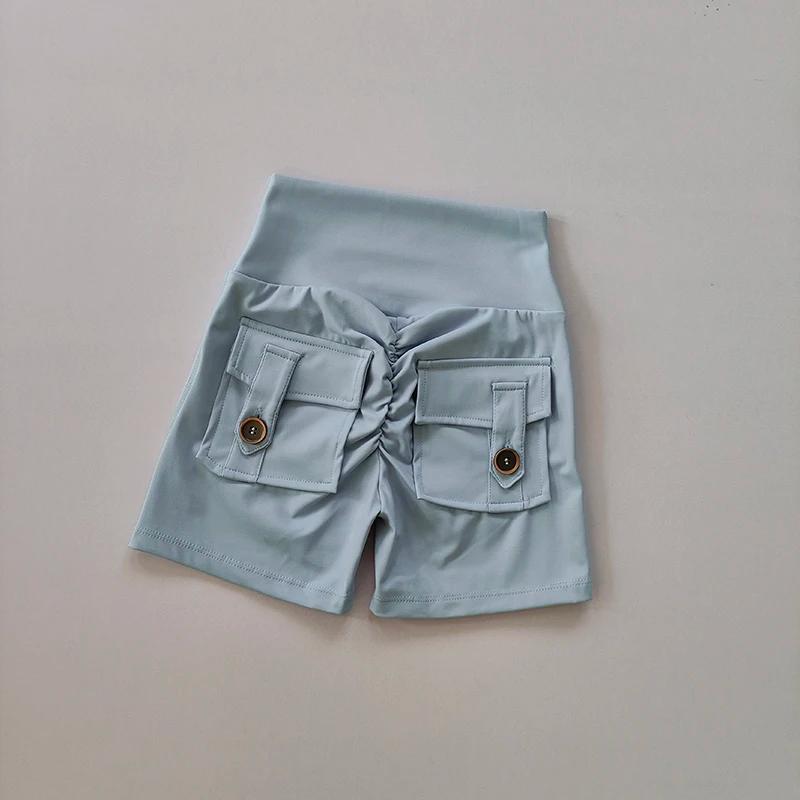 Short fitness taille haute sans couture femme - Pantalon levage hanche serré sport course danse