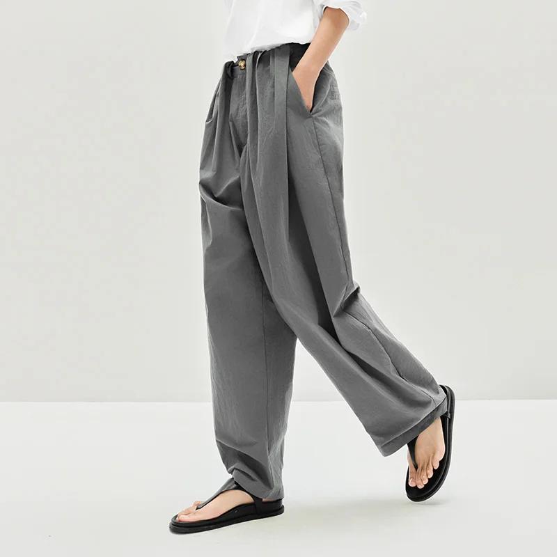 Semir femmes pantalon texturé ample incurvé Long décontracté mode vêtements pour femme texturé tissu