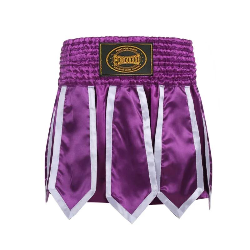 Shorts de combat Lotus avec motif ruban, pantalon de combat Sanda Muay Thai, pour entraînement de bo