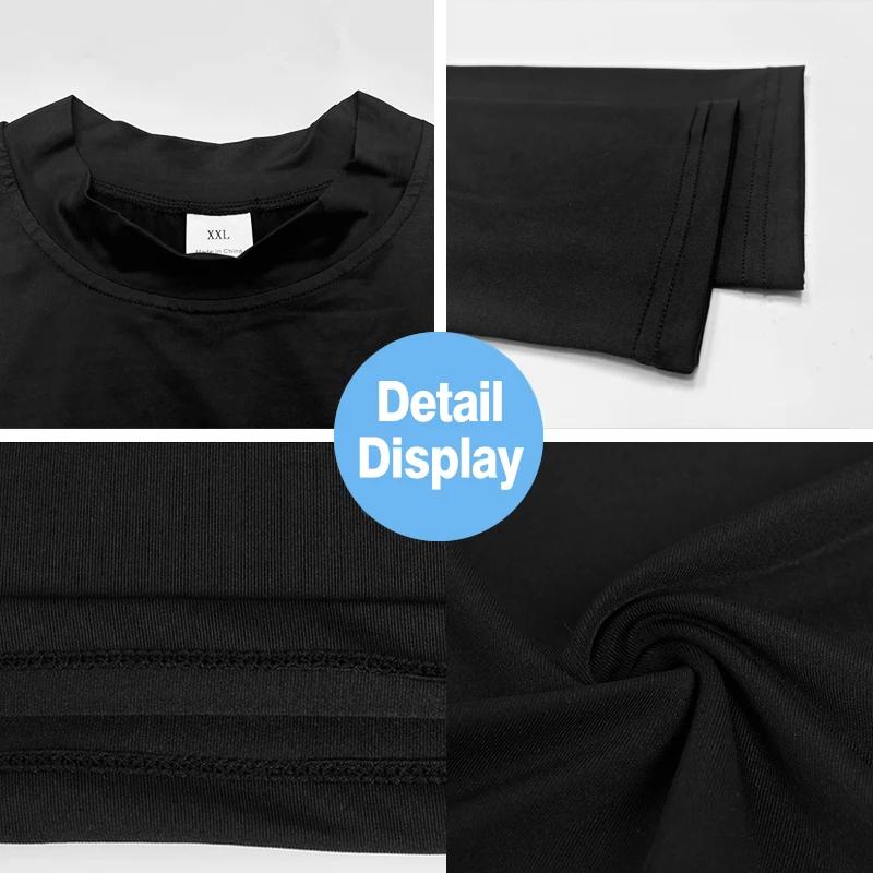 T-shirts à manches longues à col roulé pour hommes, séchage rapide, chemise de Compression Aurumn, s