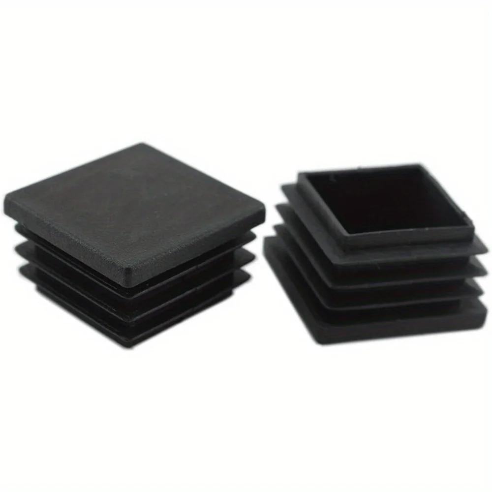 Bouchon d'extrémité de tube carré de 50MM, bouchon en plastique, bouchon noir, tables et chaises pou