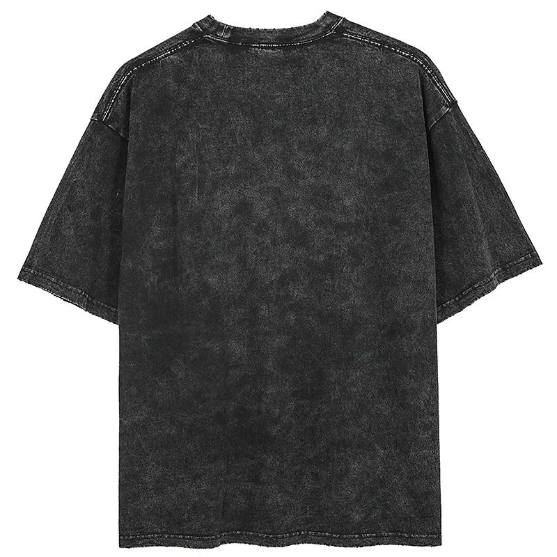 T-shirts Vintage coton Baki homme femme - Décontracté surdimensionné été gymnastique entraînement manches courtes