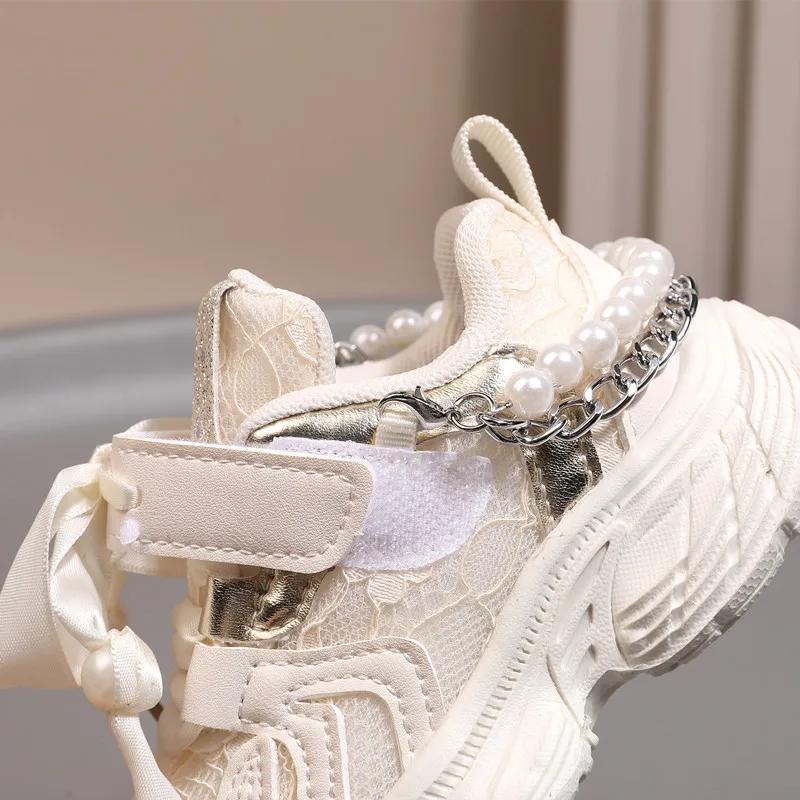 Chaussures pour enfants 2025 nouveau enfant en bas âge filles chaussures de Sport perle semelle soup