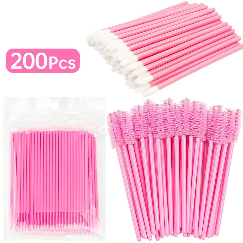 Kit de fournitures d'extension de cils, 200 pièces, bobines de cils jetables, brosses, Micro coton-t