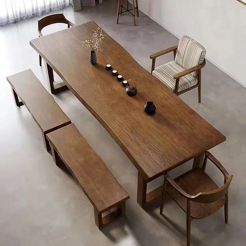 Tabouret long en bois massif de style chinois nordique, banc simple et moderne pour célébrités d'int