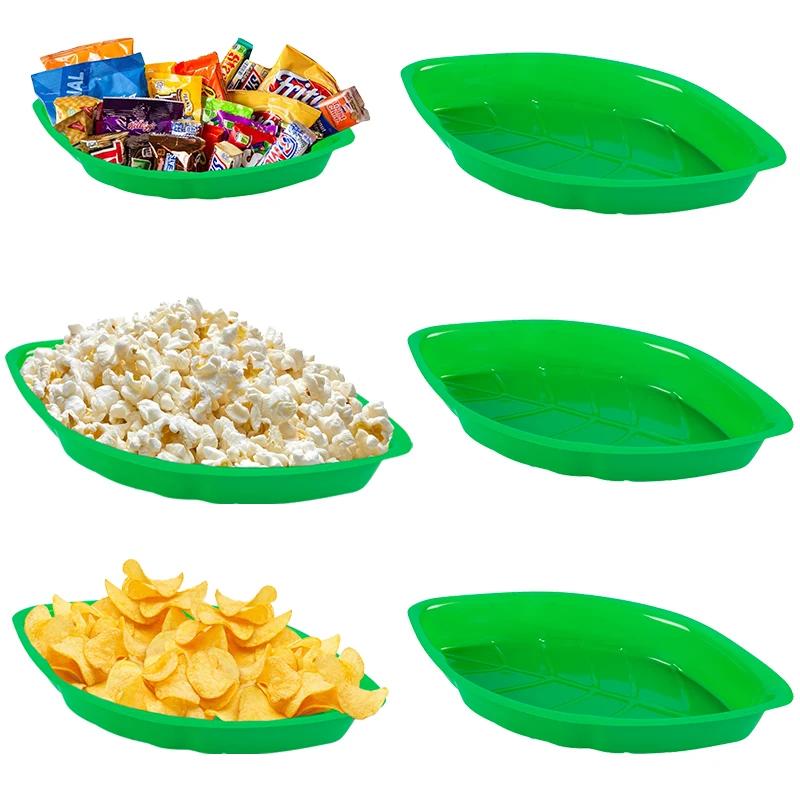 Plateau à collation réutilisable en forme de feuille de palmier, 6 pièces, assiette à biscuits, chip