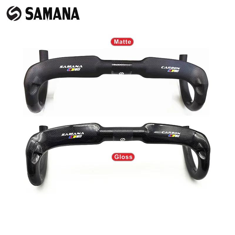Guidon vélo route carbone SAMANA WCS 31.8x420/440mm ultraléger pour course et vent cassé