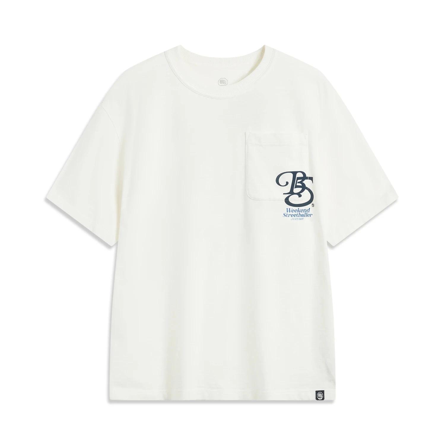 T-shirt Li-Ning BadFive basket-ball homme - 100% coton coupe ample impression lettre streetwear