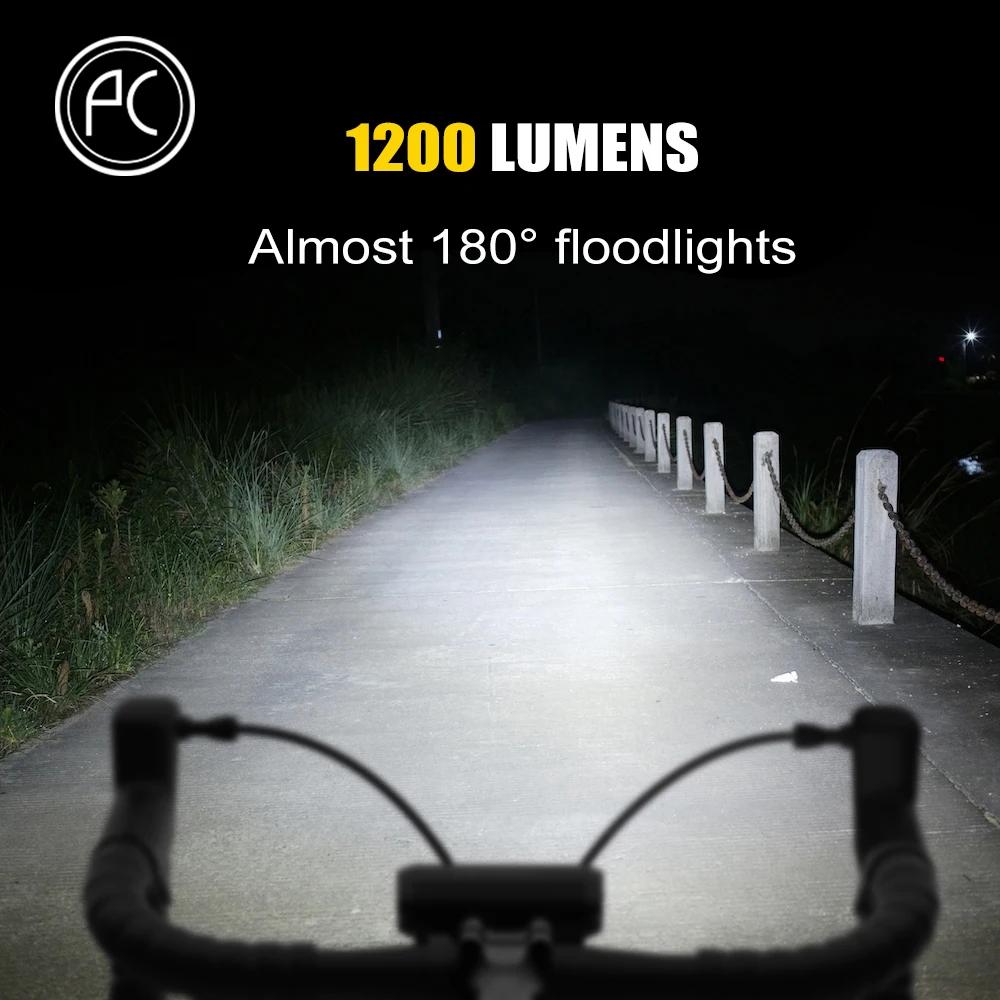 Lampe de vélo PCycling, éclairage avant 2600 lumens, lampe de vélo 8000 mAh, lampe torche étanche, c