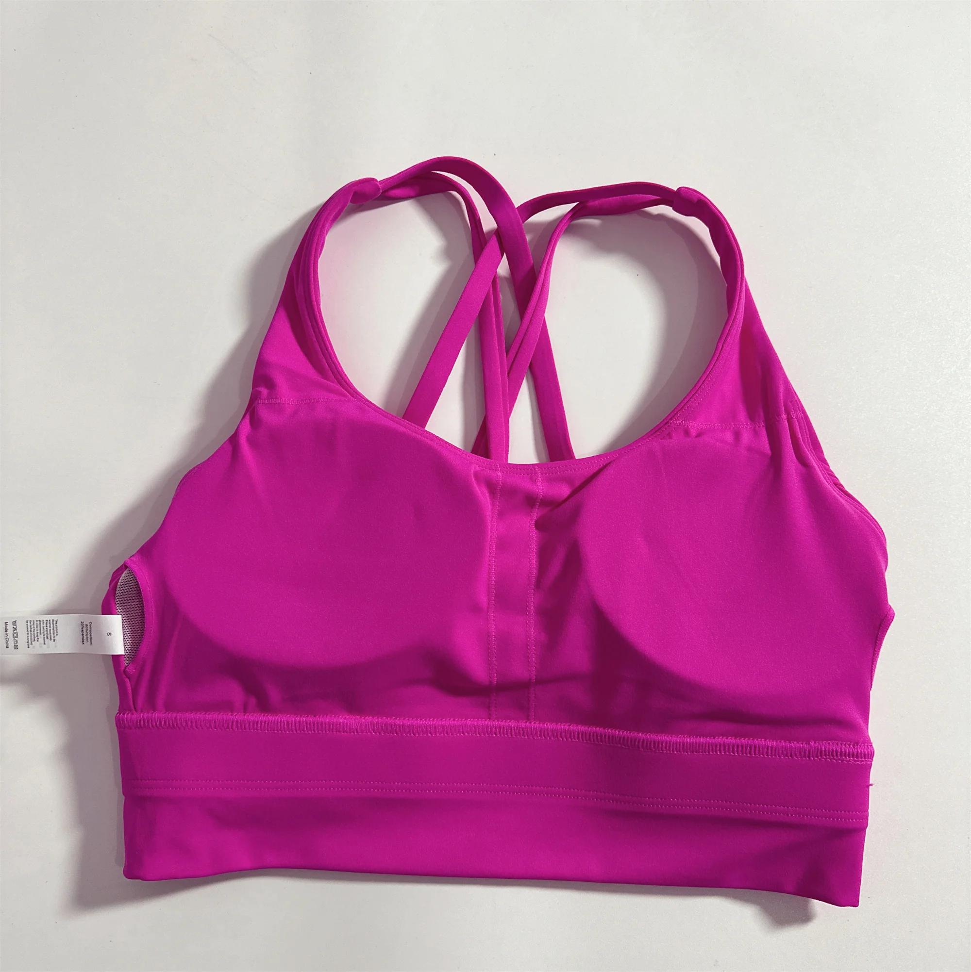 Soutien-gorge de Fitness pour femmes, couleur unie, dos croisé, collants, gilet de Yoga, haute résis