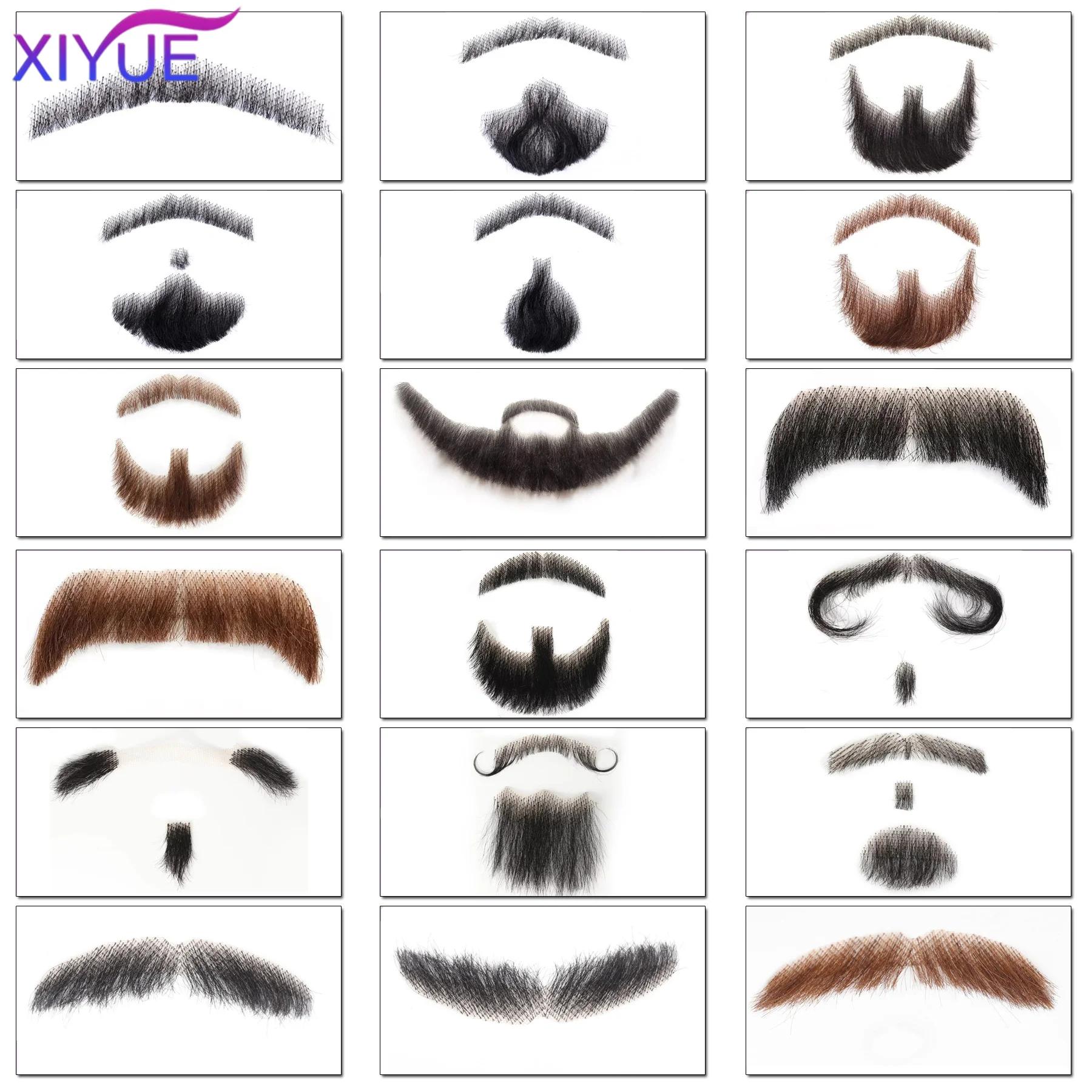 XIYUE barbe en dentelle synthétique fausse moustache pour hommes moustache faite à la main par des v