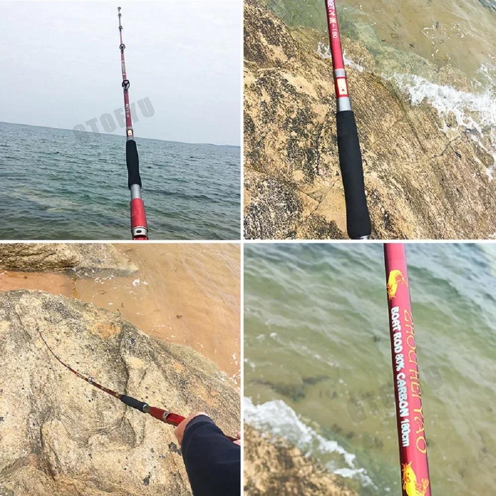 1.8M 2.1M 2.4M Portable 3 pièces canne à pêche voyage Surf eau salée carbone canne à filer 30-50lb b