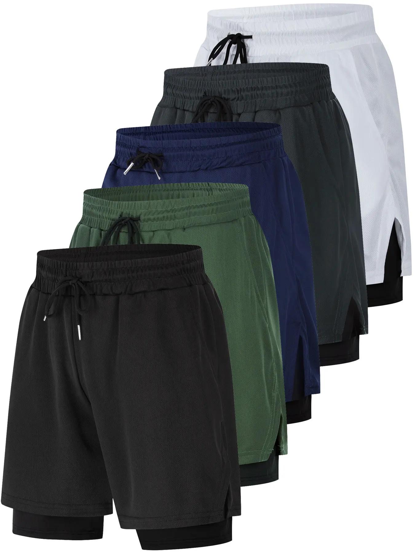 Short course homme 2 en 1 compression - Poche sécurisée pour salle de sport et entraînement intensif
