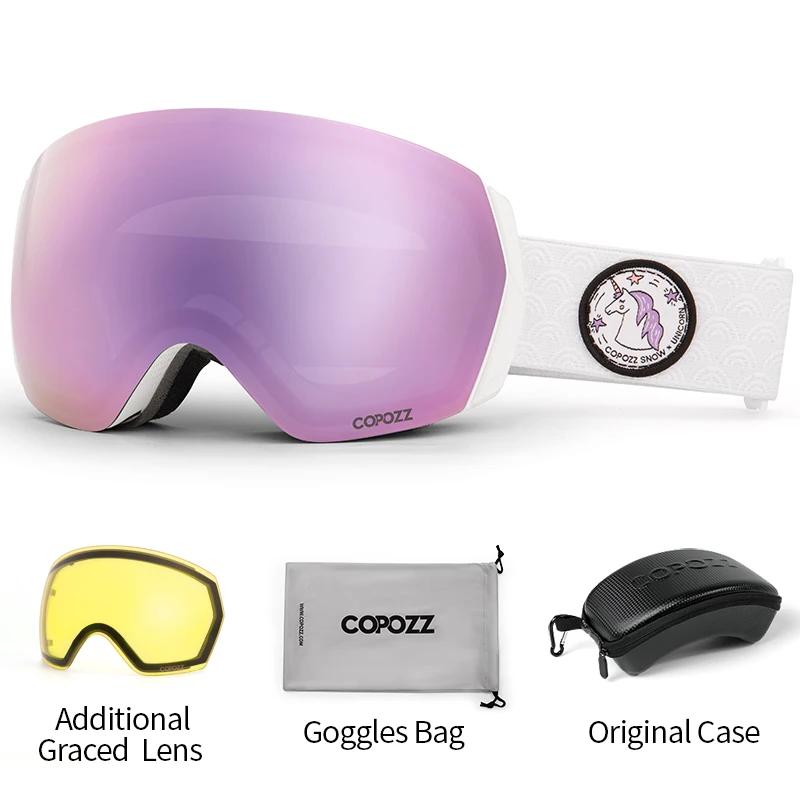COPOZZ lunettes de Ski hommes femmes UV400 Anti-buée lunettes de Ski lunettes de neige adulte lunett
