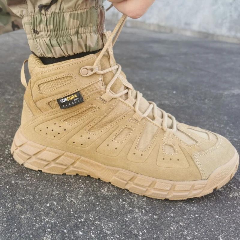 Bottes militaires homme DulOutdoor - Chaussures d'entraînement légères absorbant les chocs pour randonnée