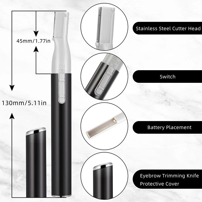 Tondeuse Mini rasoir électrique pour sourcils, épilateur pour le visage et le cou, flou, lèvres, cor