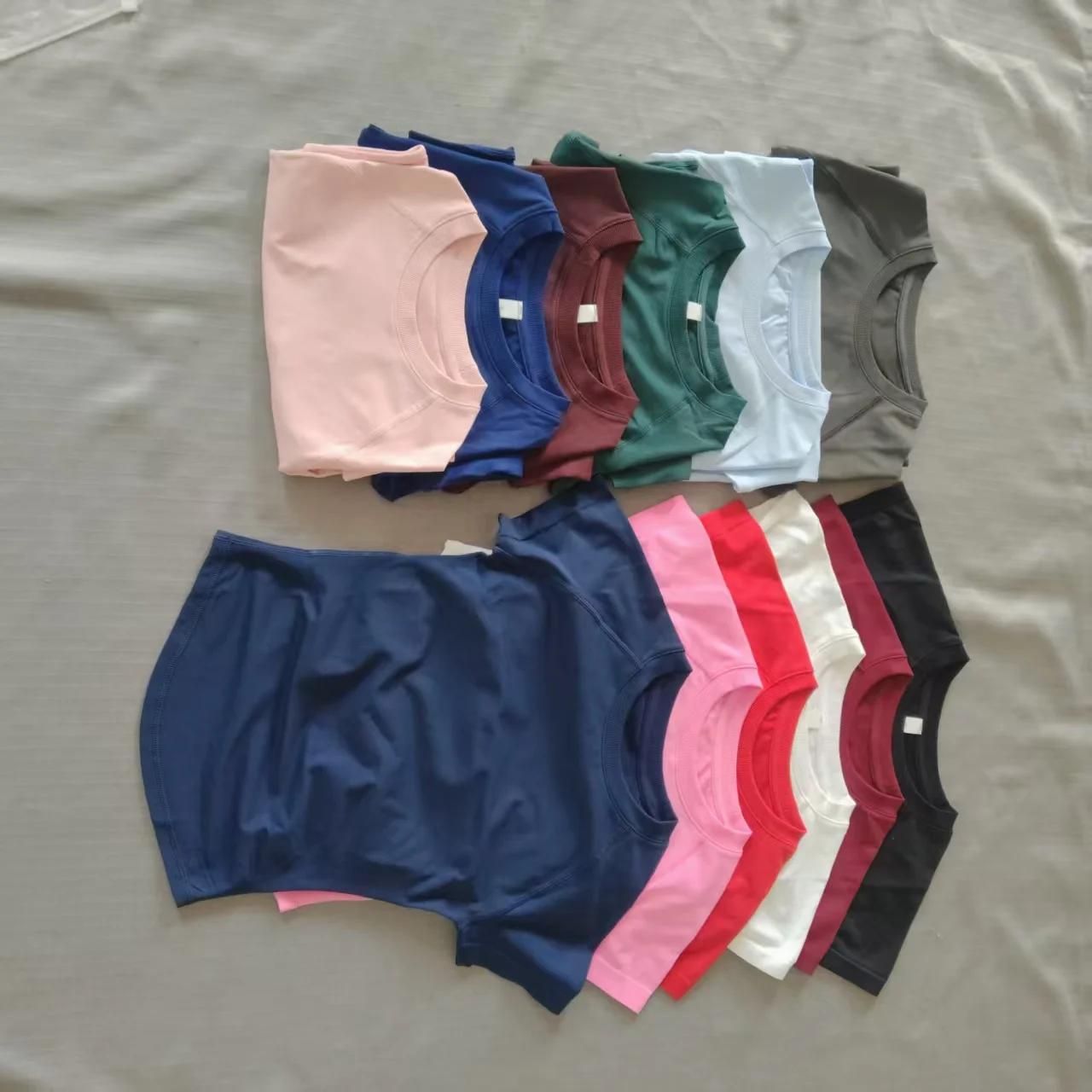 Haut de sport à manches courtes D LOGO Impact, vêtement de yoga sans couture, t-shirt de fitness pou