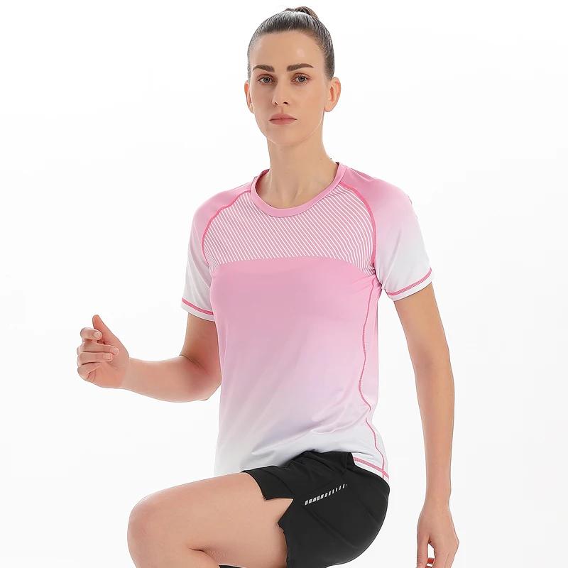 Femmes séchage rapide à manches courtes impression 3D sport respirant exercices Yoga chemise gymnase