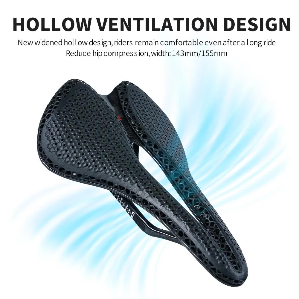 Selle carbone VTT route gravier ONIRII imprimée 3D légère antichoc pour vélo pliant