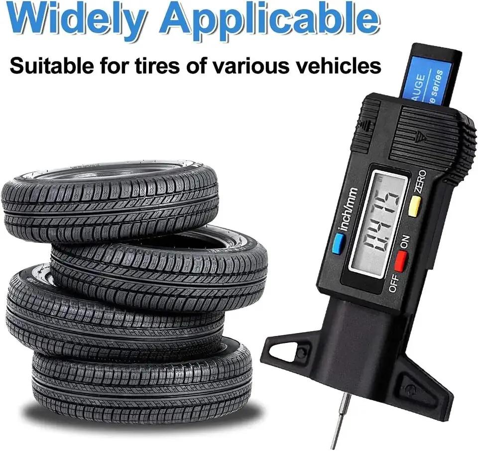 Jauge de profondeur numérique LCD pour voiture, jauge de profondeur de bande de roulement, outil de
