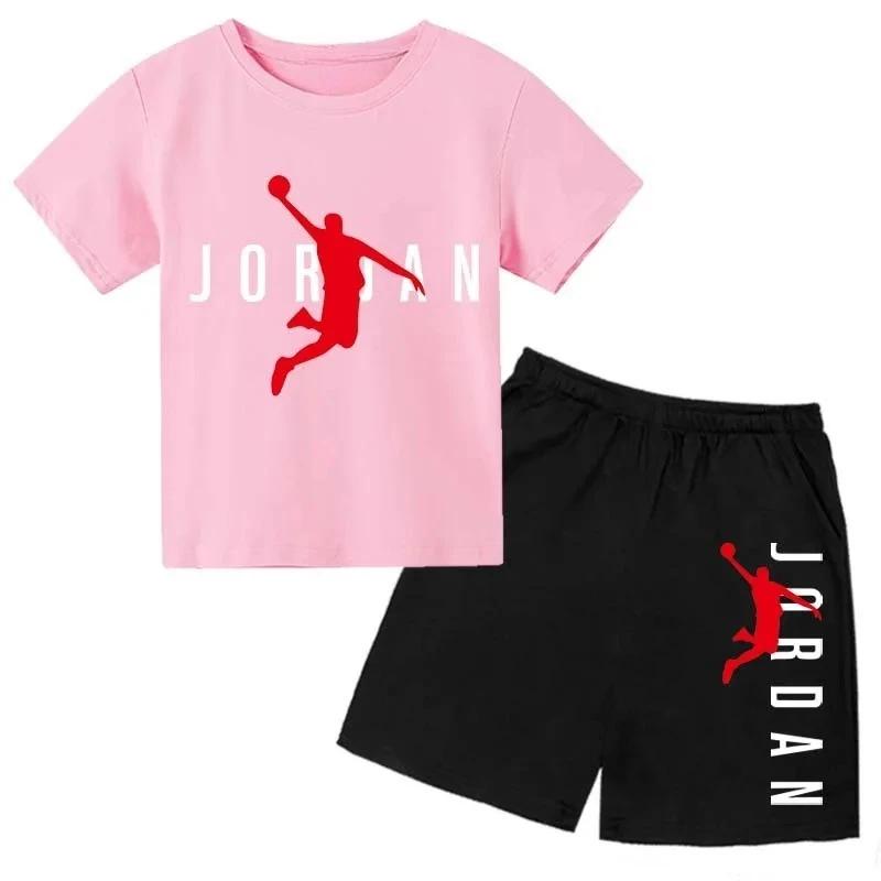 Marque d'été lettre imprimer à manches courtes enfant T-shirt + Shorts 2 pièces ensemble pour garçon
