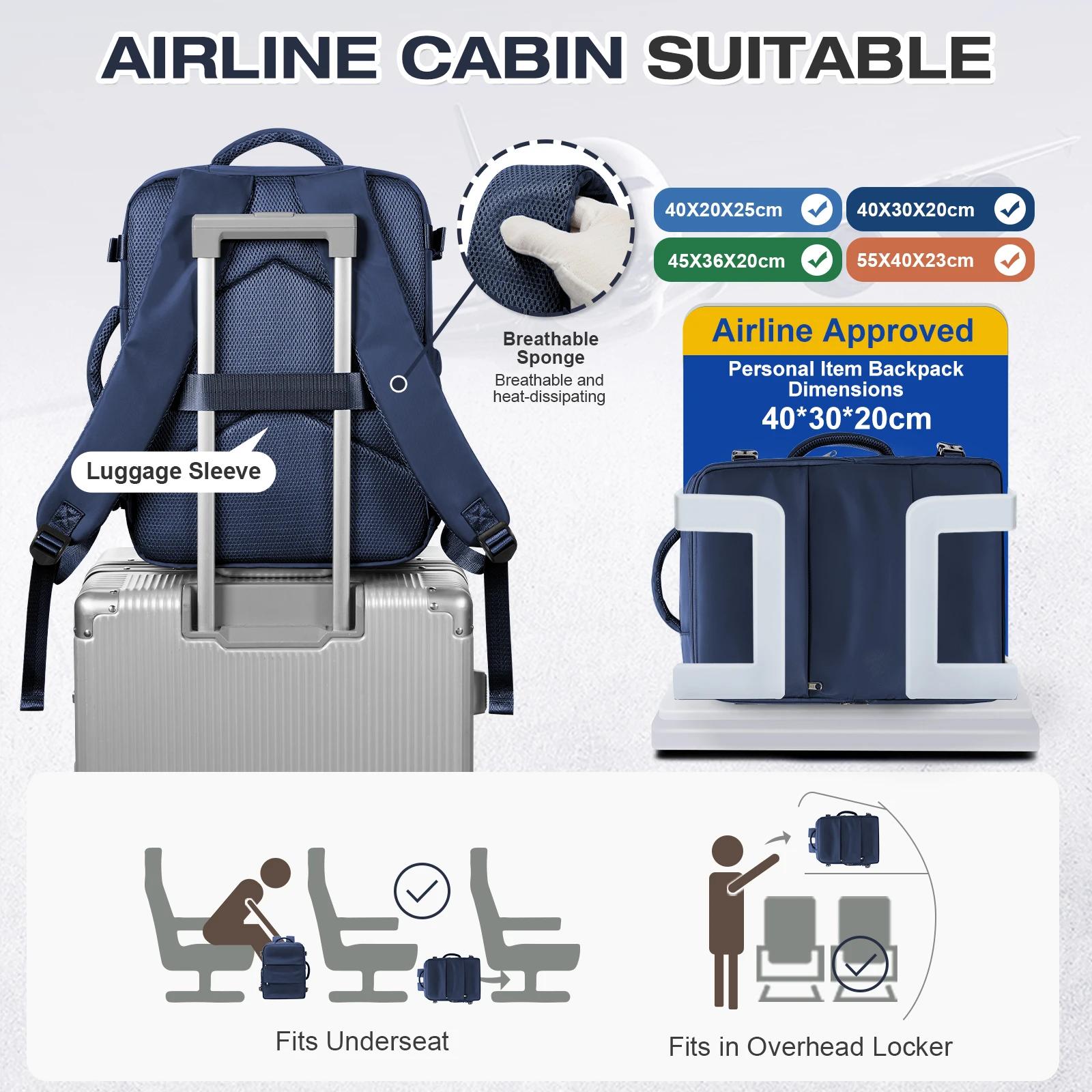 Sac à dos à compression sous vide, sac à dos Ryanair 40×30×20 approuvé par les compagnies aériennes,