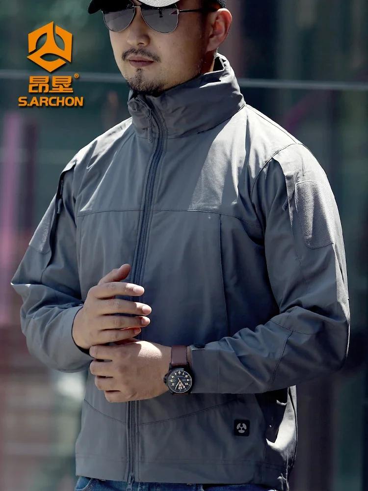 Veste tactique imperméable à coque souple pour hommes, manteau coupe-vent chaud en polaire pour l'au