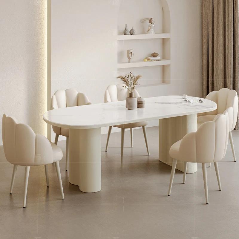 Chaises De luxe blanches Table cuisine moderne Unique Restaurant italien Table à manger ensemble Cen