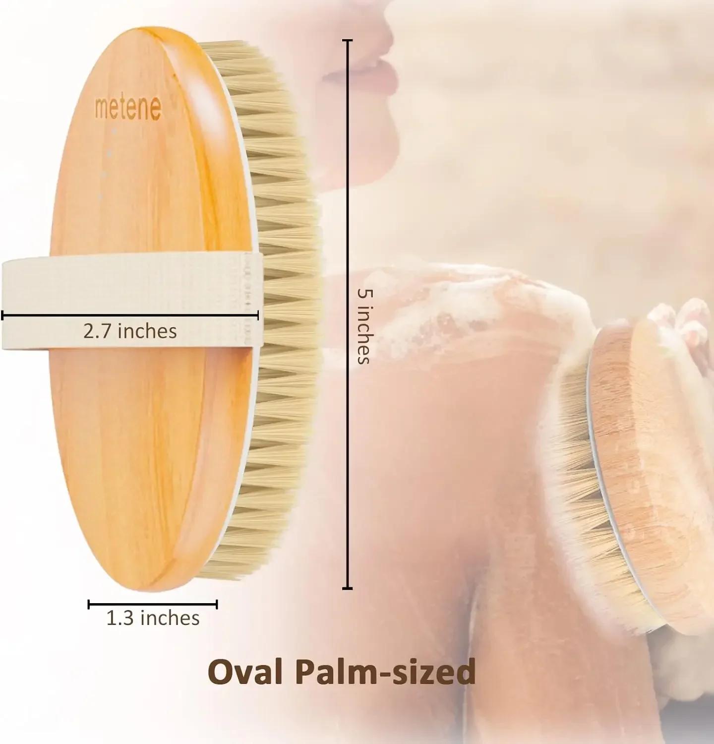 Brosses pour le corps sec, épurateurs exfoliants pour le corps, poils naturels pour peau sèche, amél