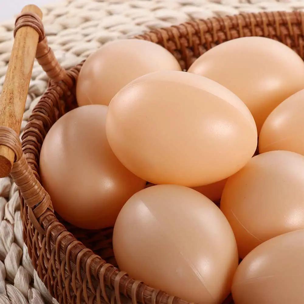 10 pièces/ensemble oeuf poule volaille élevage Simulation faux oeufs artificiels en plastique peintu