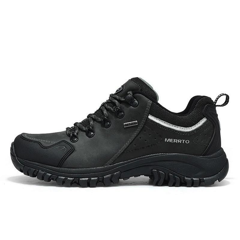 MERRTO-Chaussures d'extérieur en cuir de vachette pour hommes et femmes, chaussures de randonnée, tr