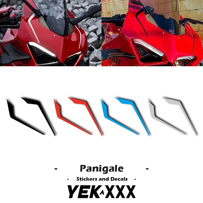 Autocollant avant de coque de carénage, lignes réfléchissantes, couleur métallique, pour Ducati Pani