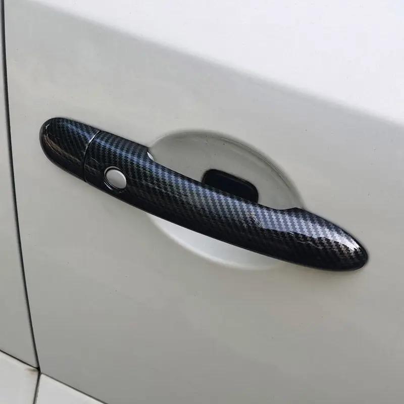Couverture de Poignée de Porte en Fibre de Carbone, Autocollant de Décoration pour Renault Scenic 2