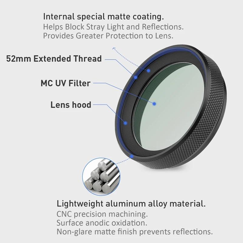 Haoge-Capot d'objectif en métal LUV-X54B avec filtre d'objectif ultraviolet multicouche MC UV pour a