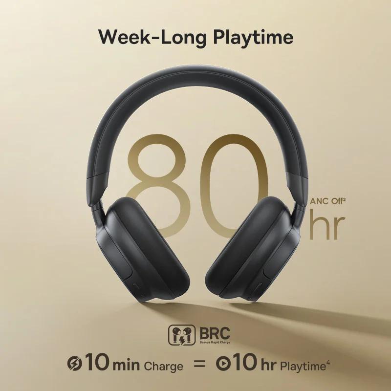 Casque Bluetooth Baseus Bowie MH1 avec réduction de bruit 48 dB, Hi-res LDAC, casque supra-auriculai